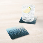 Shades of Blue Water抽象芸術自然撮影 スクエアペーパーコースター (インサイチュ)