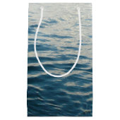 Shades of Blue Water抽象芸術自然撮影 スモールペーパーバッグ (正面)