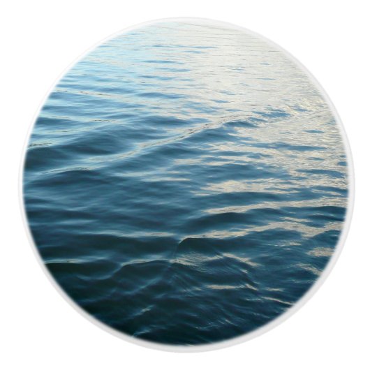 Shades of Blue Water抽象芸術自然撮影 セラミックノブ (正面)