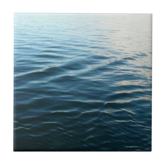Shades of Blue Water抽象芸術自然撮影 タイル (正面)