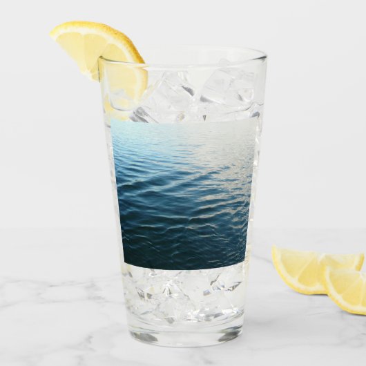 Shades of Blue Water抽象芸術自然撮影 タンブラーグラス (アイス正面)