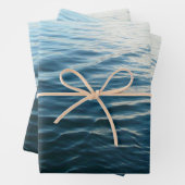 Shades of Blue Water抽象芸術自然撮影 ラッピングペーパーシート (インサイチュ)