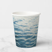Shades of Blue Water抽象芸術自然撮影 紙コップ (裏面)