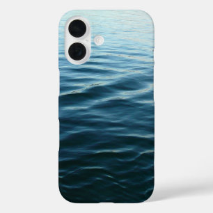 Shades of Blue Water抽象芸術自然撮影 iPhone 16ケース