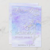 SHADES OF BLUES WATER COLOR POPPIES日付を保存 セーブザデート (正面/裏面)