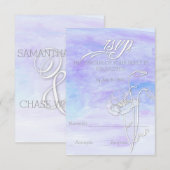 SHADES OF BLUES WATER COLOR POPPIES RSVP (正面/裏面)
