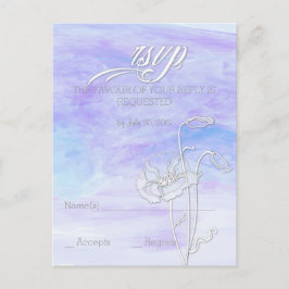 SHADES OF BLUES WATER COLOR WEDDING RSVP インビテーションポストカード