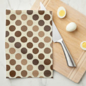 Shades of Brown水玉模様ズバイシャーリーテイラー キッチンタオル (四つ折り)