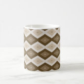 Shades of brown diamond pattern コーヒーマグカップ (中央)