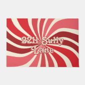 Shades of Cherry Red Address 70s Retro Sunburst ドアマット (正面)