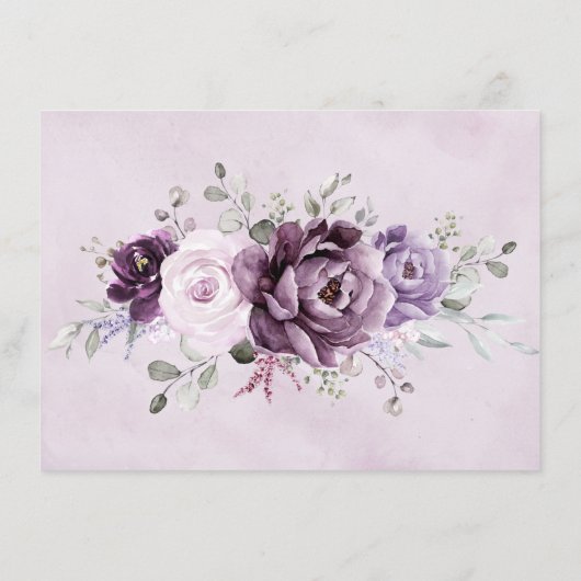 Shades of Dusty Purple開花ムーディフローラ結婚ズ エンクロージャーカード (裏面)