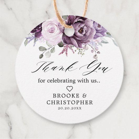 Shades of Dusty Purple開花ムーディフローラ結婚ズ フェイバータグ (裏面)