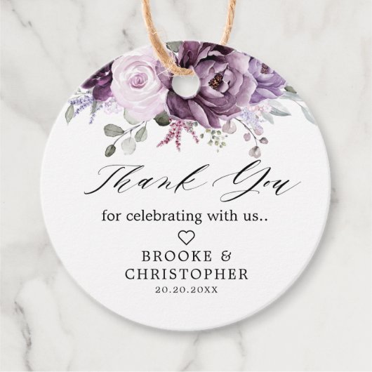 Shades of Dusty Purple開花ムーディフローラ結婚ズ フェイバータグ (正面)