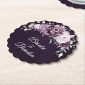 Shades of Dusty Purple開花ムーディフローラ結婚ズ ペーパーコースター (アングル)