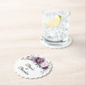 Shades of Dusty Purple開花ムーディフローラ結婚ズ ペーパーコースター (インサイチュ)