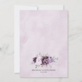Shades of Dusty Purple開花ムーディフローラ結婚ズ 招待状 (裏面)
