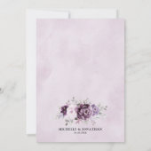 Shades of Dusty Purple開花ムーディフローラ結婚ズ 招待状 (裏面)