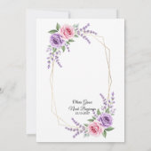 Shades of Dusty Purple Blooms Geometric Wedding 招待状 (裏面)