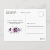 Shades of Dusty Purple Calendar日付を保存する ポストカード (裏面)