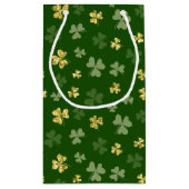 SHADES OF GREENと金ゴールドグリッタールックシャムロック スモールペーパーバッグ (裏面)