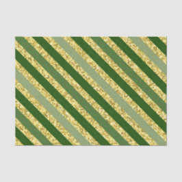 SHADES OF GREENと金ゴールドグリッタールックストライプ 薄葉紙