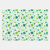 SHADES OF GREEN AND WHITE IRISH PATTERNS ラッピングペーパーシート (正面3)