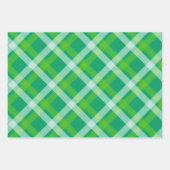 SHADES OF GREEN AND WHITE IRISH PATTERNS ラッピングペーパーシート (正面2)