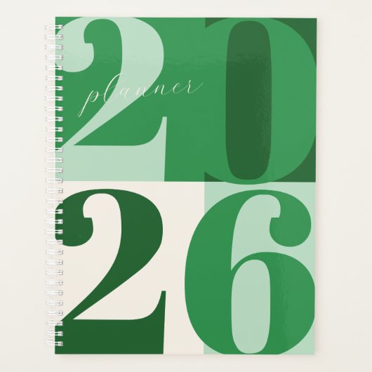 Shades of Green Bold Year Color Block Planner プランナー手帳 (正面)