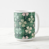 SHADES OF GREEN IRISH CELTIC SHAMROCKS  コーヒーマグカップ (正面右)