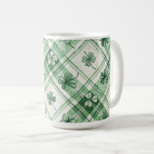 SHADES OF GREEN IRISH CELTIC SHAMROCKS  コーヒーマグカップ (正面右)