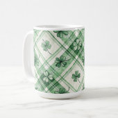 SHADES OF GREEN IRISH CELTIC SHAMROCKS  コーヒーマグカップ (正面左)