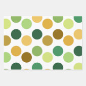 SHADES OF GREEN ORANGE BROWN GEOMETRIC PATTERNS ラッピングペーパーシート (正面2)