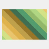 SHADES OF GREEN ORANGE BROWN GEOMETRIC PATTERNS ラッピングペーパーシート (正面3)