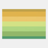 SHADES OF GREEN ORANGE BROWN GEOMETRIC PATTERNS ラッピングペーパーシート (正面2)