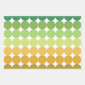 SHADES OF GREEN ORANGE BROWN GEOMETRIC PATTERNS ラッピングペーパーシート (正面)