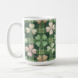 SHADES OF GREEN & PINK IRISH CELTIC SHAMROCKS  コーヒーマグカップ