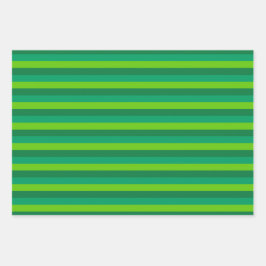 SHADES OF GREEN WITH WHITE IRISH SHAMROCKS ラッピングペーパーシート