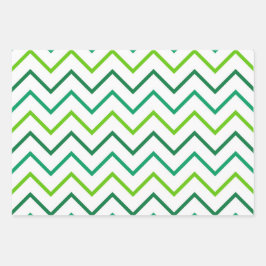 SHADES OF GREEN WITH WHITE IRISH SHAMROCKS ラッピングペーパーシート
