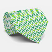 Shades Of Green Zig Zag Lines Neck Tie ネクタイ (ロール)