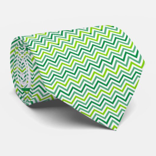 Shades Of Green Zig Zag Lines Neck Tie ネクタイ (ロール)