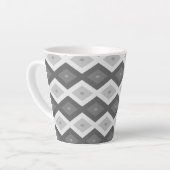 Shades of grey diamond pattern カフェラテマグ (左アングル)