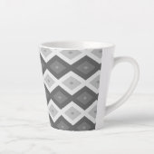 Shades of grey diamond pattern カフェラテマグ (右)