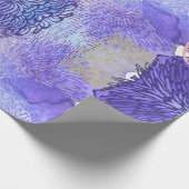 Shades of LavenderとGreen抽象芸術フラワーアプロ ラッピングペーパー (角)