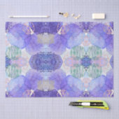 Shades of LavenderとGreen抽象芸術花Tis 薄葉紙 (クラフト)