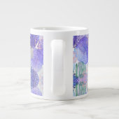 Shades of Lavender and Green抽象芸術花Cof ジャンボコーヒーマグカップ (裏面)