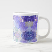 Shades of Lavender and Green抽象芸術花Cof ジャンボコーヒーマグカップ (右)