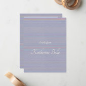 Shades of Lavender Horizontal Stripe Textured Look ノートカード (正面/裏面インサイチュ)