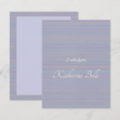 Shades of Lavender Horizontal Stripe Textured Look ノートカード (正面/裏面)