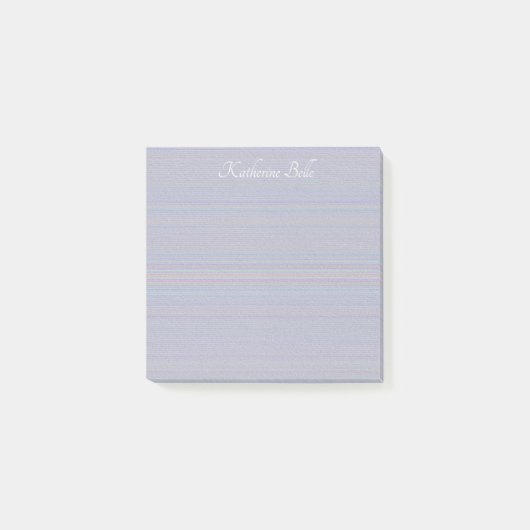 Shades of Lavender Horizontal Stripe Textured Look ポストイット (正面)
