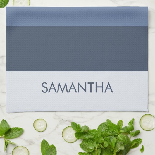 Shades of Modern Color Blocks Stripes Personalize キッチンタオル (折り畳み)